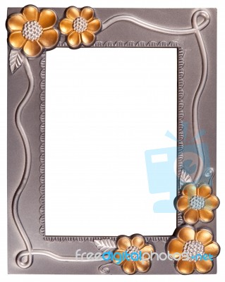 Flower Silver And Gold Frame Stock Photo