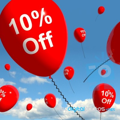 Flying Balloon Showing 10 Off Stock Image