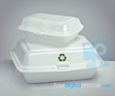 Foam Containers Stock Photo