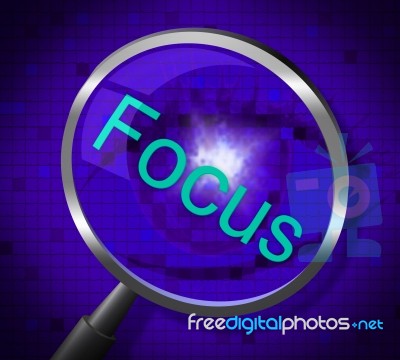 Focus Magnifier Shows Magnification Attention And Focused Stock Image