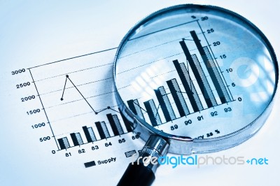 Focus On Graph Stock Photo