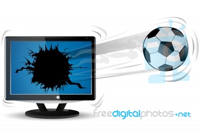 Football And Tv Stock Image