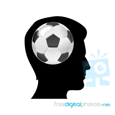 Football On The Brain Stock Image