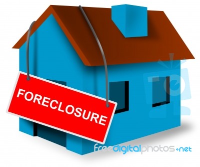 Foreclosure Sign On House Stock Image