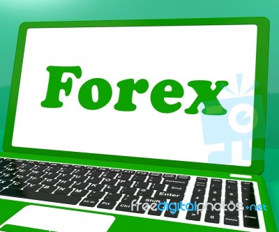 Forex Laptop Shows Foreign Exchange Or Currency Trading Stock Image