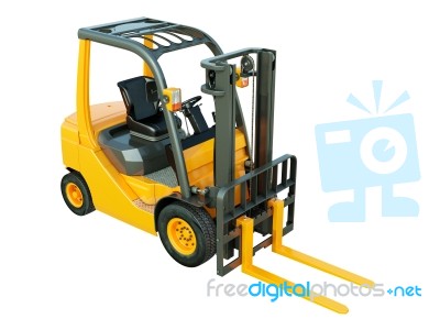 Forklift Truck Isolated Stock Image