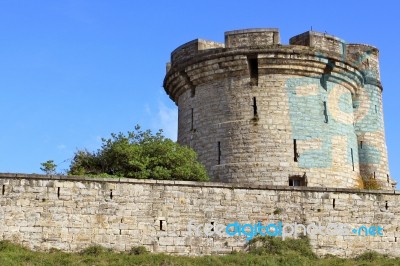 Fortifications Of A Castle Stock Photo