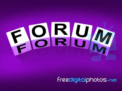 Forum Blocks Show Advice Or Social Media Or Conference Stock Image
