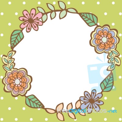 Frame Of Flowers On Blank Space Background Stock Image