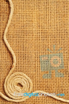 Frame Of Rope On Sack Stock Photo