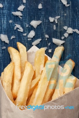 French Fries With Salt Stock Photo