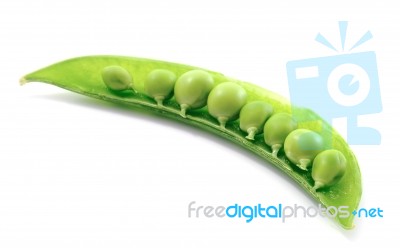 Fresh Peas In Pod Stock Photo