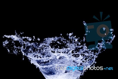 Fresh Water Splashing On Black Background Use For Multipurpose W… Stock Photo