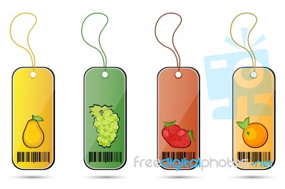 Fruit Tags With Barcode Stock Image