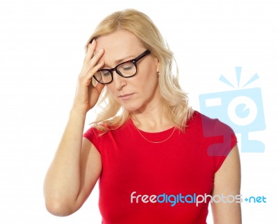 Frustrated Caucasian Woman Stock Photo
