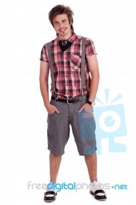 Full Length Image Of A Handsome Young Guy Stock Photo