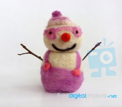 Funny Snowman Stock Photo