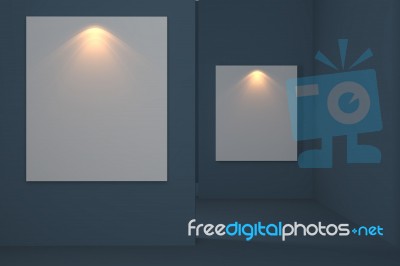 Gallery with spotlight Stock Image