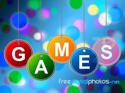 Games Play Represents Recreational Gaming And Entertainment Stock Image