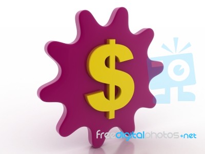 Gear With Dollar Stock Image