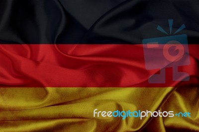 German Grunge Waving Flag Stock Image
