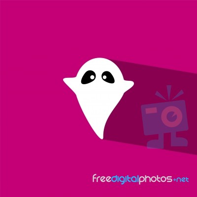 Ghost Flat Icon   Illustration Stock Image