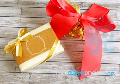 Gift Box And Ribbon Stock Photo