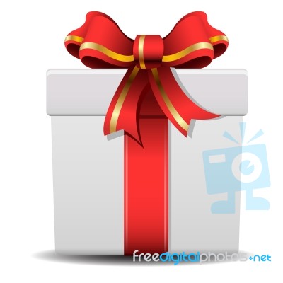 Gift Box And Ribbon Stock Image