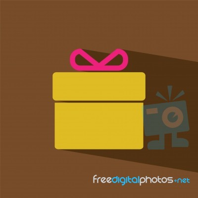 Gift Box Flat Icon   Illustration  Stock Image