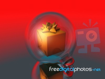 Gift Box In Bauble Stock Image