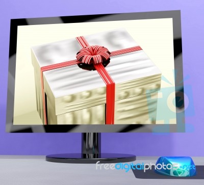 Gift Purchase Or Computer Greeting Online Stock Image