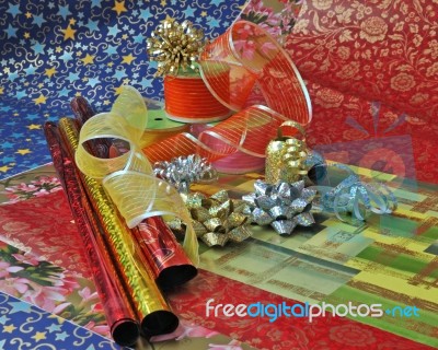 Gift Wrapping Paper Stock Photo