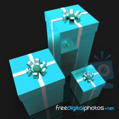 Giftboxes Celebration Indicates Present Joy And Gift-box Stock Image