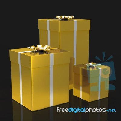 Giftboxes Celebration Means Package Fun And Present Stock Image
