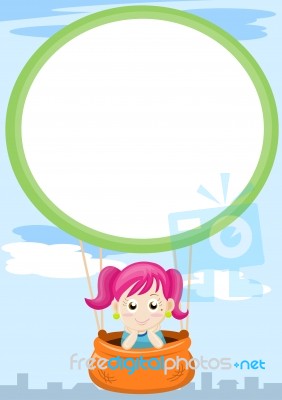 Girl In Balloon  Stock Image