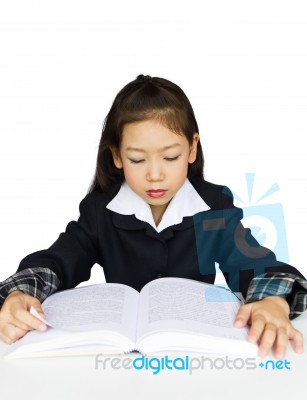 Girl Reading A Book Stock Photo
