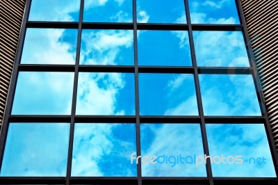 Glass Wall Of Office Building Stock Photo