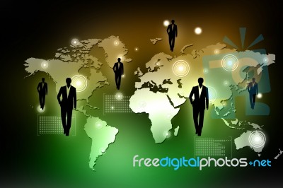 Global Business Network Concept Stock Image