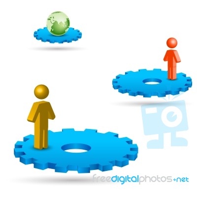 Global Networking Between Persons Stock Image