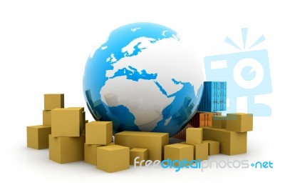Global Shipping Stock Image