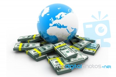 Globe And Money Stock Image