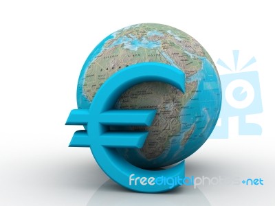 Globe Euro Sign  Stock Image