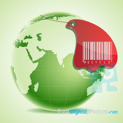 Globe With Barcode Stock Image
