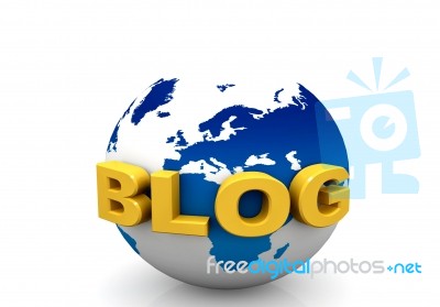 Globe With Blog Word Stock Image