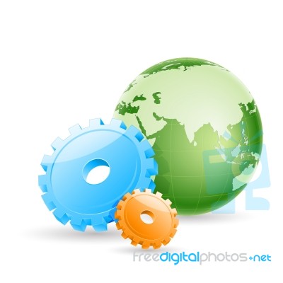 Globe With Gears Stock Image