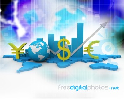 Globe, World And Chart Business Graph Concept Stock Image