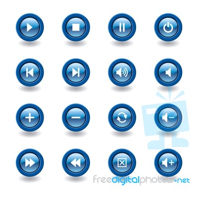 Glossy Media Player Icons Stock Image