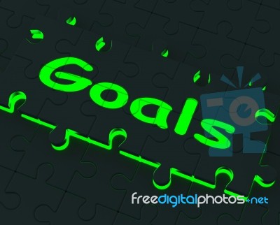 Goals Puzzle Showing Aspirations And Objectives Stock Image
