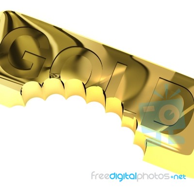 Gold Bar With Bite Stock Image