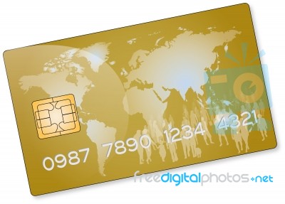 Gold Credit Card Stock Image